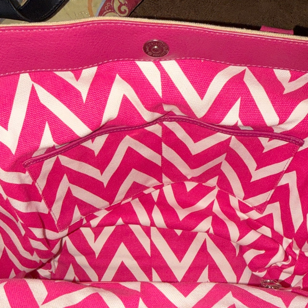 Cole Haan Tan and Pink Tote Bag - Picture 11 of 13